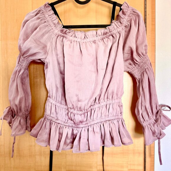 Free Gift! 🎁Japanese Doll-Style Jirai Kei Off-Shoulder Chiffon Top - Brand New - Picture 2 of 5